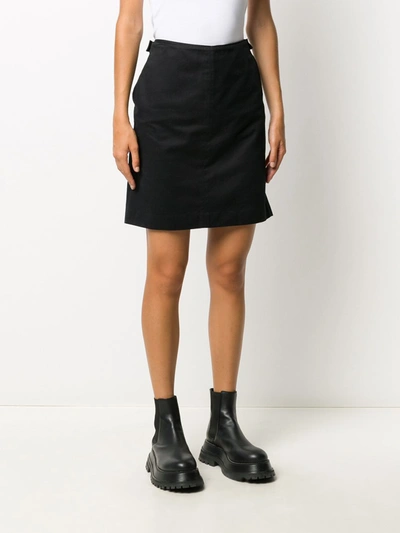 Pre-owned Helmut Lang 2000s High-waisted A-line Skirt In Black