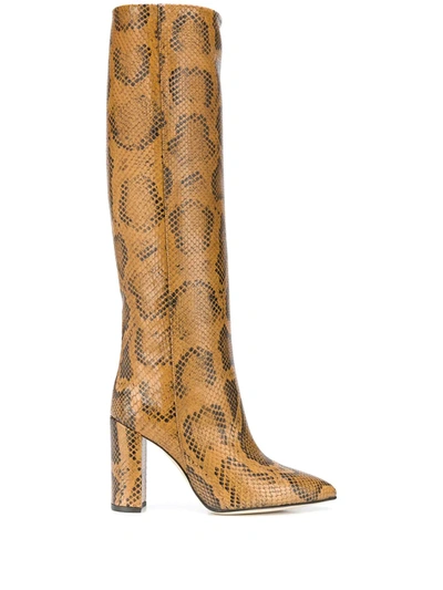 Shop Paris Texas Snakeskin Print Boots In Neutrals