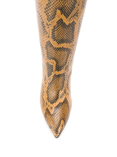 Shop Paris Texas Snakeskin Print Boots In Neutrals