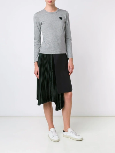 Comme Des Garçons Play Comme Des Garcons Play Grey Heart Patch T-shirt In Grey