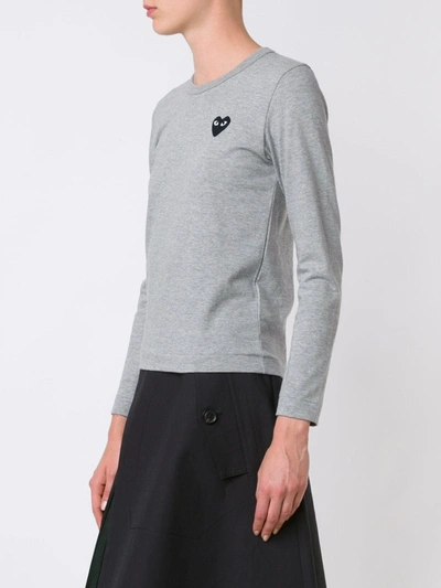 Comme Des Garçons Play Comme Des Garcons Play Grey Heart Patch T-shirt In Grey