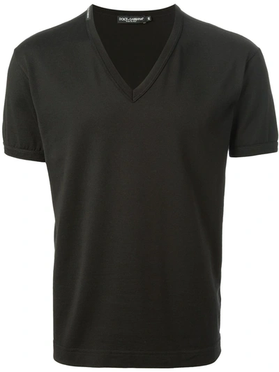 Shop Dolce & Gabbana V-neck T-shirt In Black