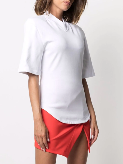 Shop Attico V-neck Cotton T-shirt In Weiss