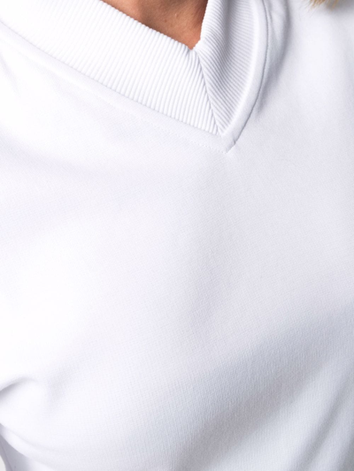 Shop Attico V-neck Cotton T-shirt In Weiss