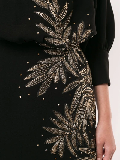 Shop Saiid Kobeisy Open-shoulder Embroidered Dress In Black