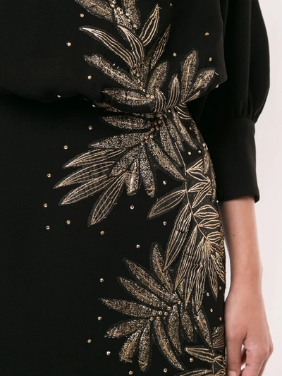 Saiid Kobeisy Open-shoulder Embroidered Dress In Black