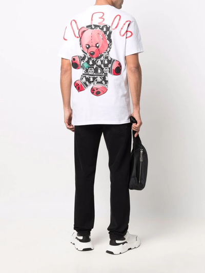 Philipp Plein Cheque-print Round Neck T-shirt In White