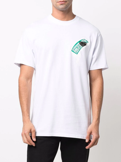 Philipp Plein Cheque-print Round Neck T-shirt In White