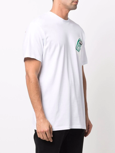 Philipp Plein Cheque-print Round Neck T-shirt In White