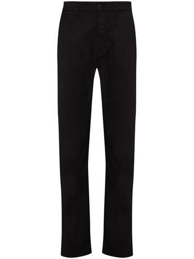 Shop Nudie Jeans Slim Adam Chino Trousers In Black