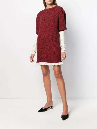 Shop Cashmere In Love Ribbed Petra Sweater Dress In Red