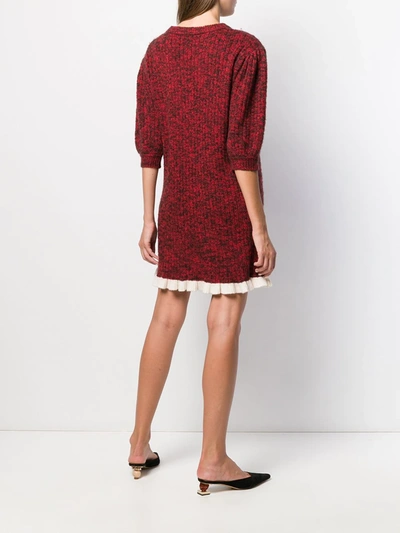 Shop Cashmere In Love Ribbed Petra Sweater Dress In Red