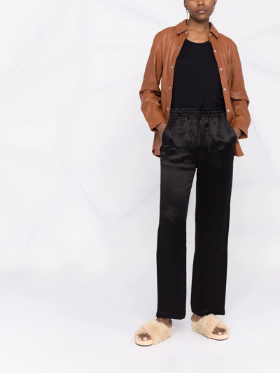 Rag & Bone Black Elias Satin Lounge Pants In Black