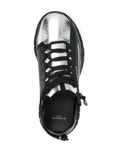 Shop Givenchy Spectre Low Structured Runner Sneakers In Silver