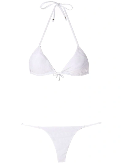 Shop Amir Slama Triangle Top Bikini Set In White