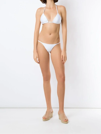 Shop Amir Slama Triangle Top Bikini Set In White