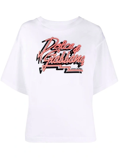 Dolce & Gabbana Logo-print Oversized T-shirt In White