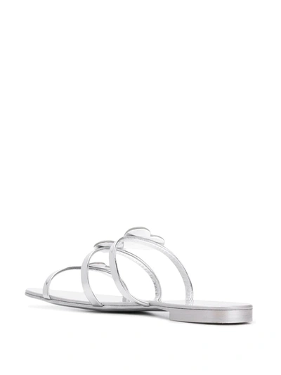 Shop Giuseppe Zanotti Hearts Sandals In Silver