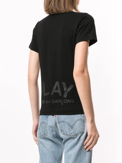 Comme Des Garçons Play Logo Print T-shirt In Black