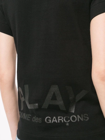 Comme Des Garçons Play Logo Print T-shirt In Black