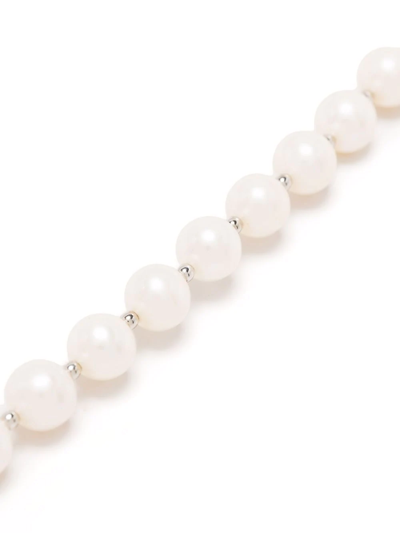 Shop Hatton Labs Pearl-embellished Sterling Silver Bracelet In 白色