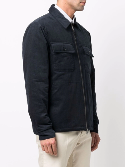 Shop Woolrich Stag Corduroy Padded Shirt Jacket In Blue