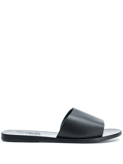 Shop Ancient Greek Sandals Taygete Flat Sandals In Black