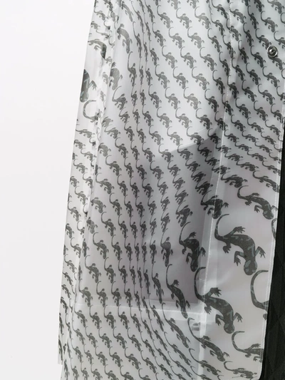 Shop Marine Serre Lizard-print Longline Raincoat In White