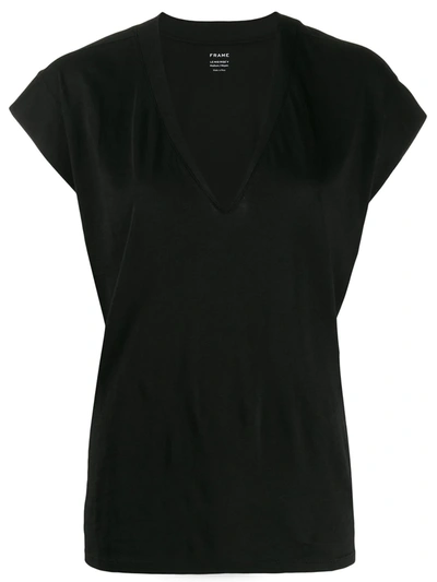 Shop Frame V-neck T-shirt In Black