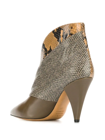 Shop Isabel Marant Snakeskin-pattern Boots In Neutrals