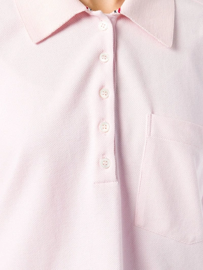 THOM BROWNE 珠地宽松棉质 POLO 衫 - 粉色