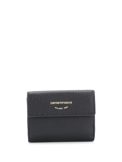 Shop Emporio Armani Logo Stamp Purse In Black