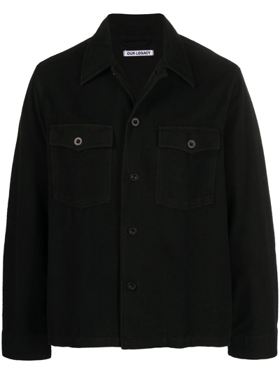 Shop Our Legacy Button-up Shirt Jacket In 黑色