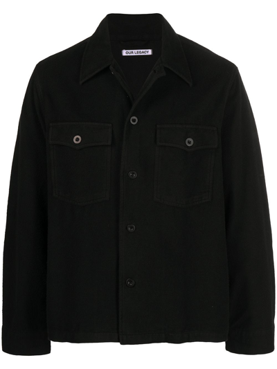 Our Legacy Black Evening Coach Jacket In 黑色