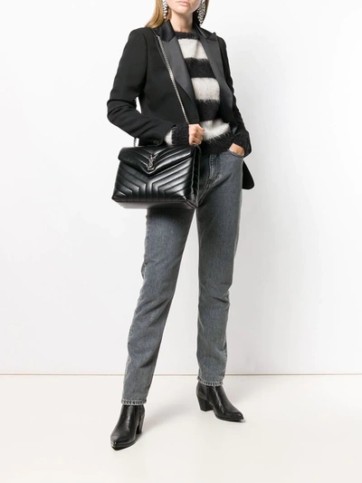 Saint Laurent Medium Loulou Quilted Shoulder Bag In Black