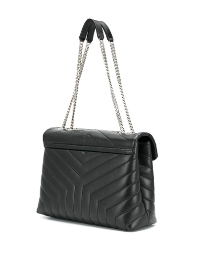 Shop Saint Laurent Medium Loulou Quilted Shoulder Bag In Black