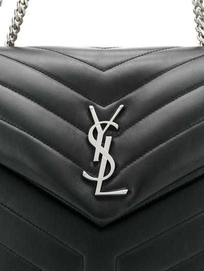 Shop Saint Laurent Medium Loulou Quilted Shoulder Bag In Black