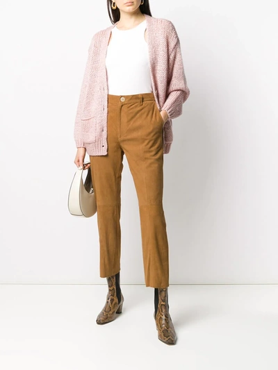 Forte Forte High-waisted Cropped Trousers In Brown