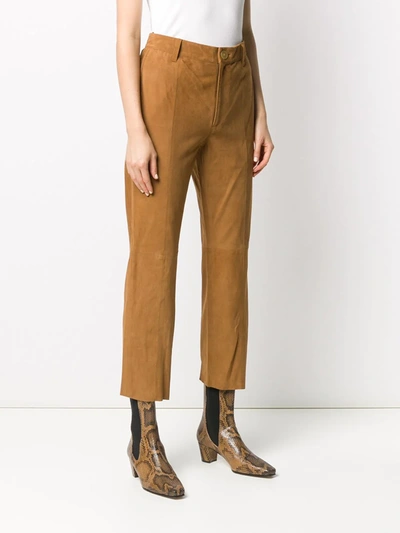 Forte Forte High-waisted Cropped Trousers In Brown