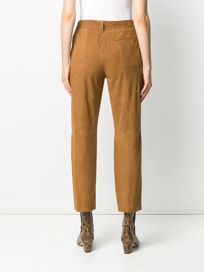 Forte Forte High-waisted Cropped Trousers In Brown