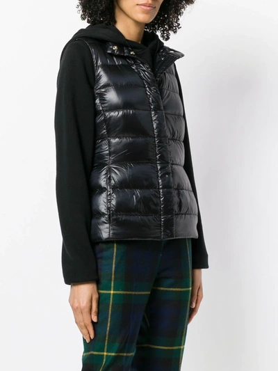 Shop Herno Zip Quilted Gilet In Black