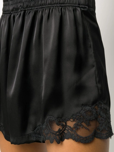 Shop Rabanne Lace Detail Short Shorts In Black