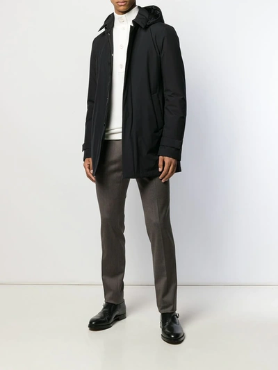 Herno Detachable Hooded Coat In Black