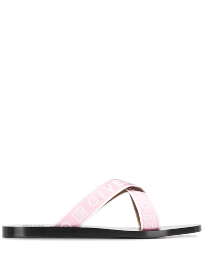 Shop Givenchy Logo Strap Sandals In Pink