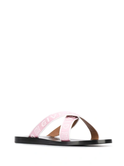 Shop Givenchy Logo Strap Sandals In Pink