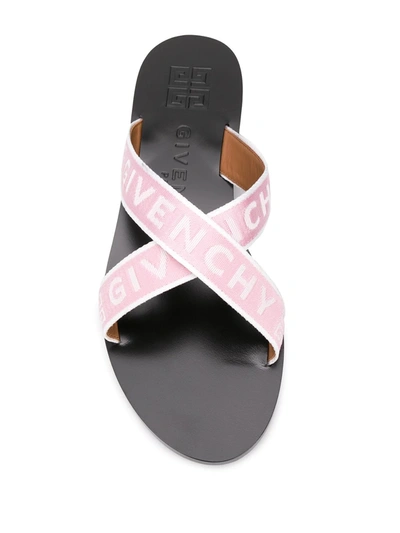 Shop Givenchy Logo Strap Sandals In Pink