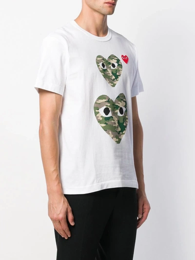 Comme Des Garçons Play Comme Des Garcons Play Camouflage Large Small Short Sleeve White