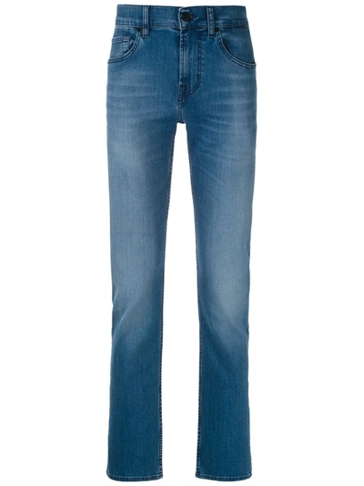 Shop 7 For All Mankind Slimmy Luxe Straight-leg Jeans In Blue