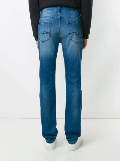 Shop 7 For All Mankind Slimmy Luxe Straight-leg Jeans In Blue