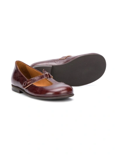 Pèpè Button Fastening Ballerina Shoes In Brown